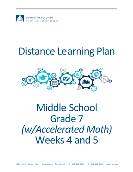 Distance Learning Plan Middle School Weeks 4 and 5