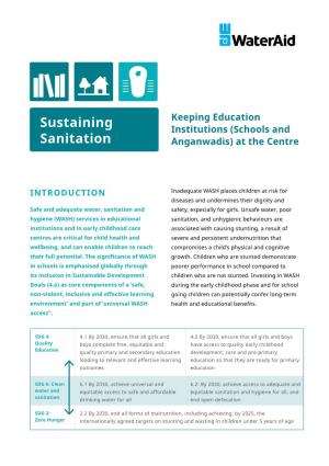 Sustaining Sanitation: Keeping Education Institutions (Schools and Anganwadis) at the Centre