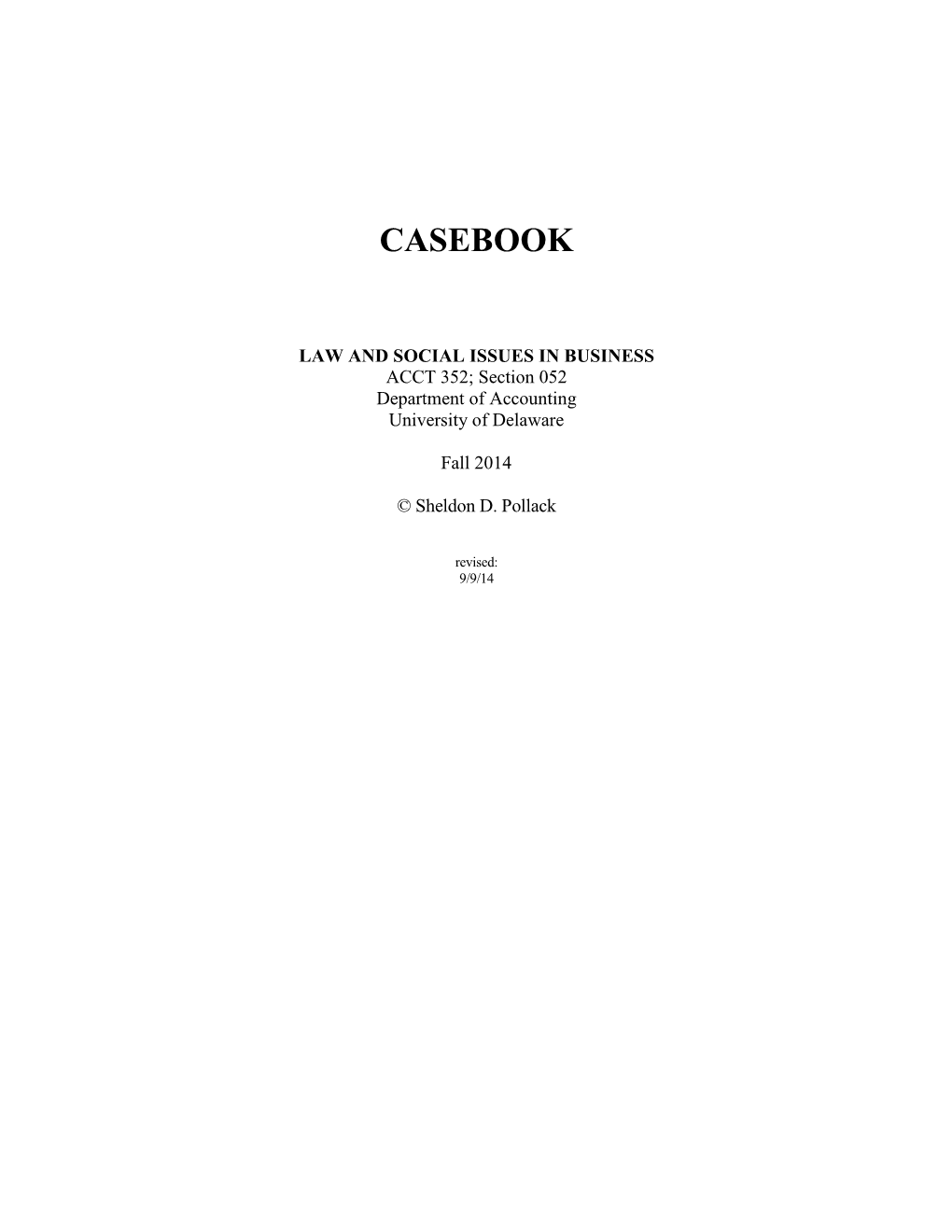 ACCT 350 Casebook