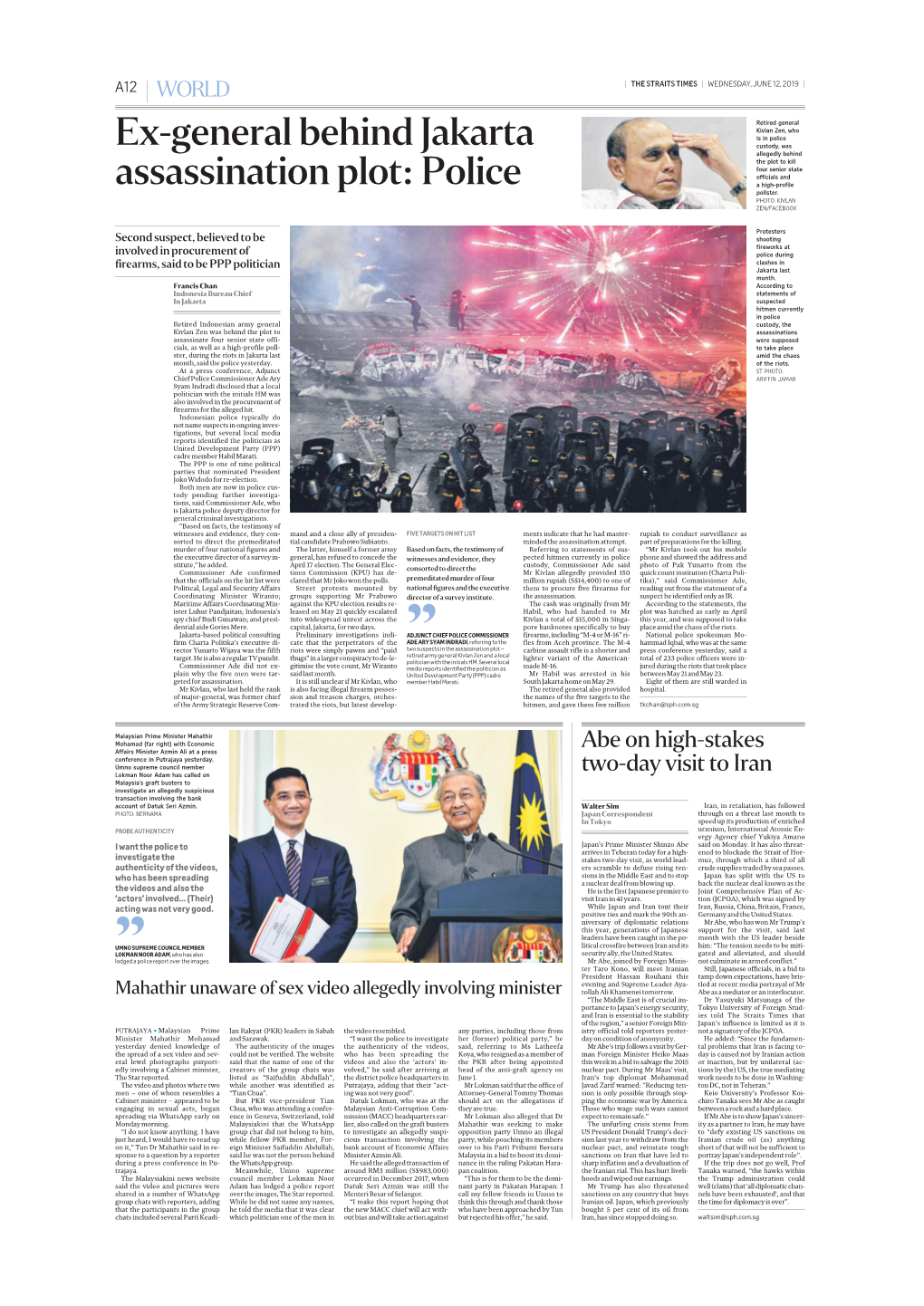 The Straits Times, Wednesday, June 12, 2019