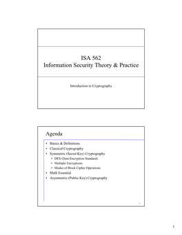 ISA 562 Information Security Theory & Practice