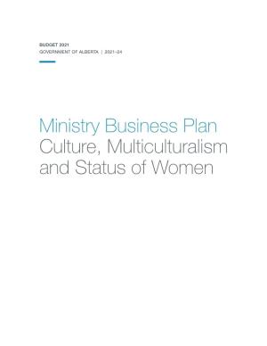 2021-24 Culture, Multiculturalism and Status of Women Business Plan