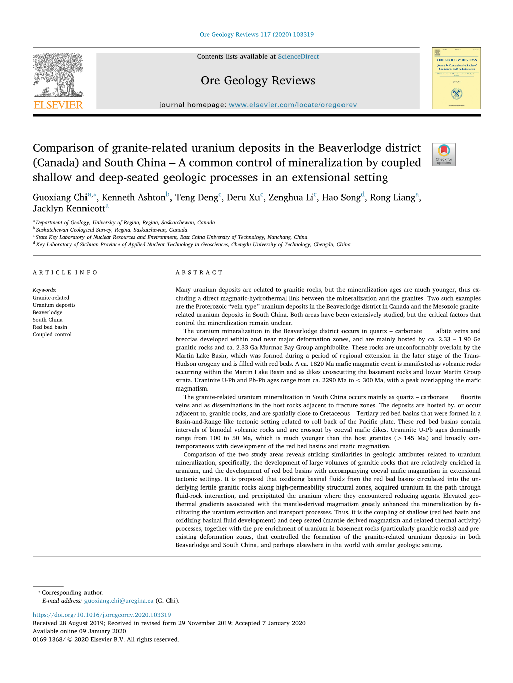 Comparison of Granite-Related Uranium Deposits in The