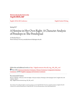 A Character Analysis of Penelope in the Penelopiad