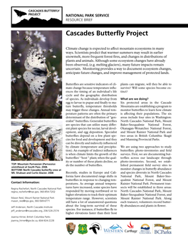 Cascades Butterfly Project National Park Service Resource Brief