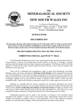 Mineralogical Society New South Wales