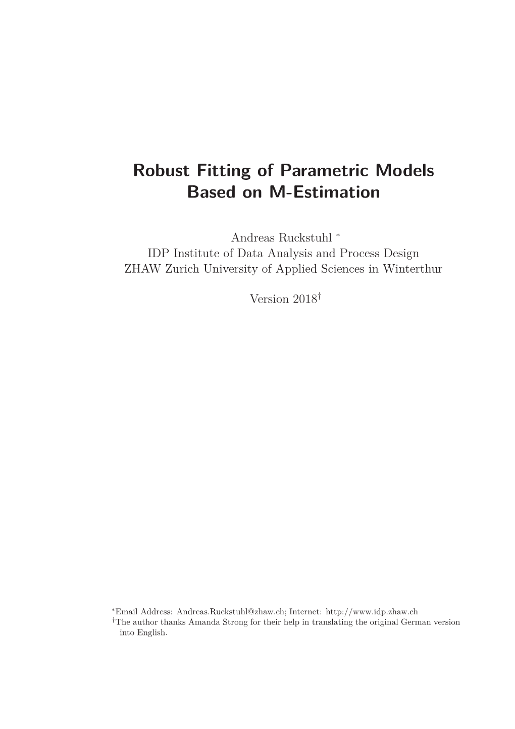 Robust Fitting of Parametric Models Based on M-Estimation