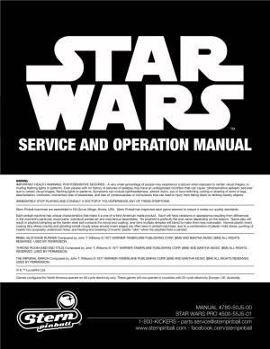 STAR WARS PRO MANUAL 500-55J5-01 © & ™ Lucasfilm Ltd