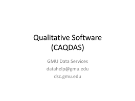 Qualitative Software (CAQDAS)