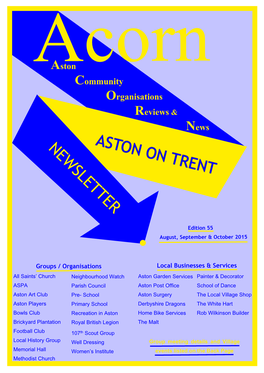 Acorn Aston Community Organisations Reviews & News NEWSLETTERASTON on TRENT