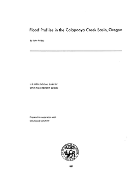 Flood Profiles in the Calapooya Creek Basin, Oregon