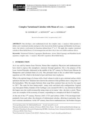 Complex Variational Calculus with Mean of (Min, +)-Analysis