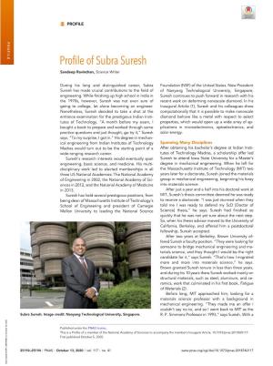 Profile of Subra Suresh