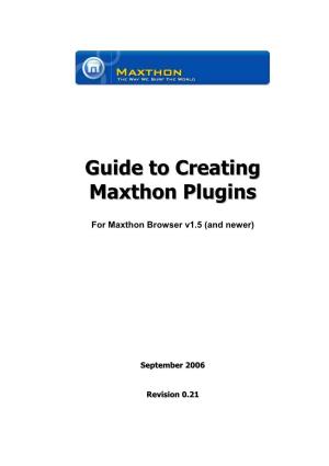 Guide to Creating Maxthon Plugins Page 3 of 33
