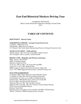 East End Historical Markers Driving Tour