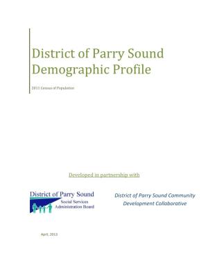 District of Parry Sound Demographic Profile
