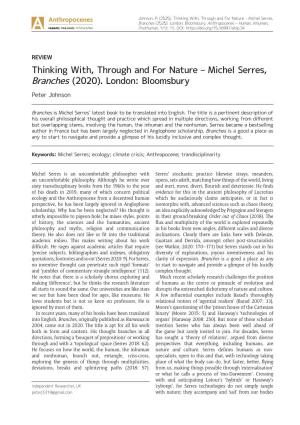 Thinking With, Through and for Nature – Michel Serres, Branches (2020). London: Bloomsbury
