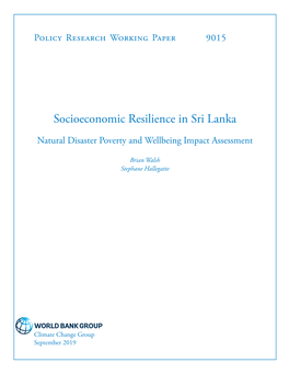 Socioeconomic Resilience in Sri Lanka