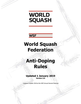 World Squash Federation Anti-Doping Rules