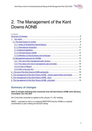 2. the Management of the Kent Downs AONB