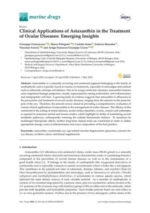 Clinical Applications of Astaxanthin in the Treatment of Ocular Diseases: Emerging Insights