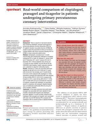 Real-World Comparison of Clopidogrel, Prasugrel and Ticagrelor in Patients Undergoing Primary Percutaneous Coronary Intervention