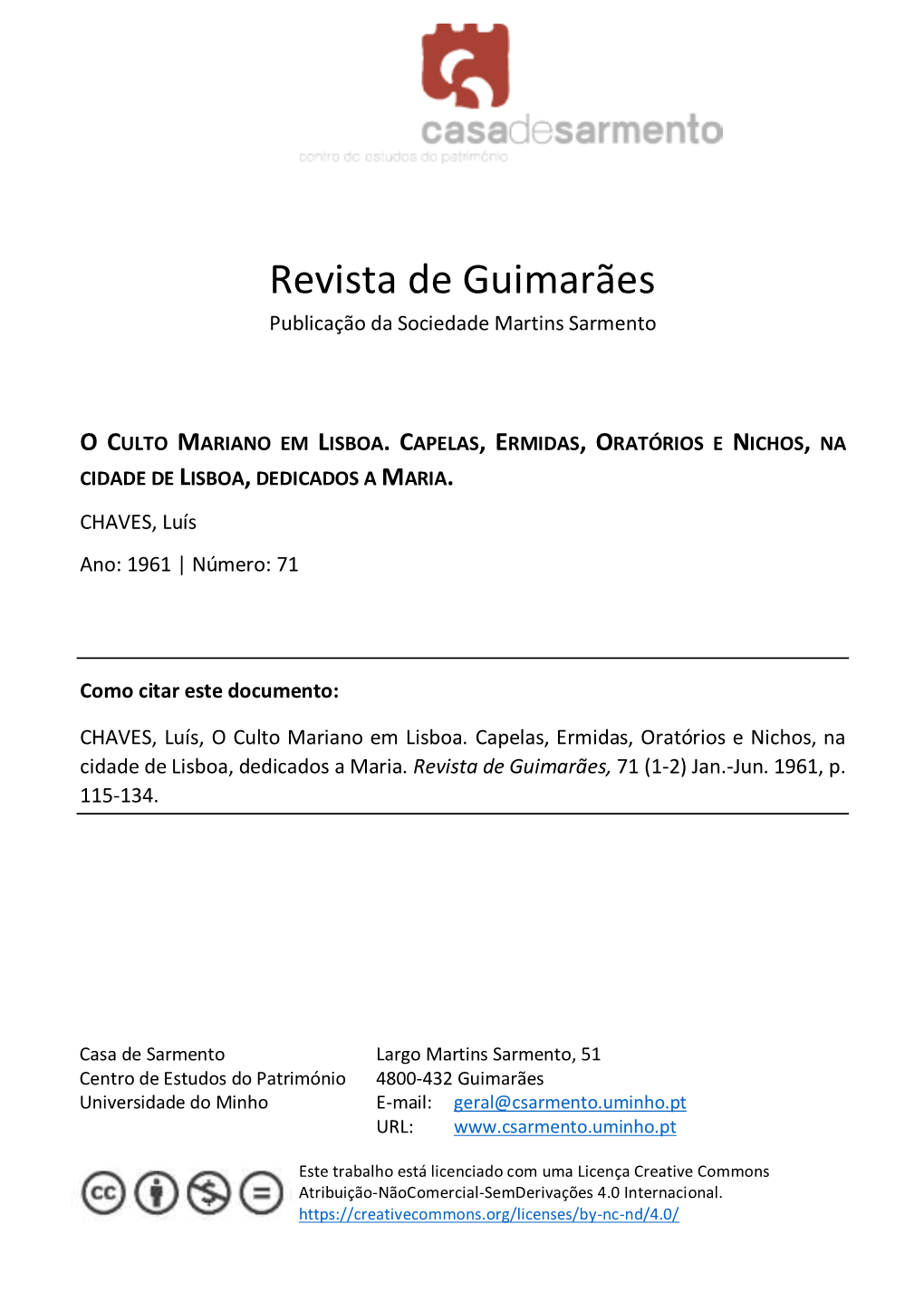 Revista De Guimarães Publicação Da Sociedade Martins Sarmento