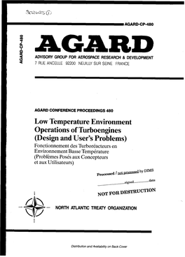 Low Temperature Environment Operations of Turboengines