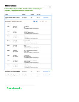 2016 Summer Movie Express Like 15K Summer Movie Express 2016 - Family Fun Movies Playing on Tuesdays & Wednesdays for the Summertime!