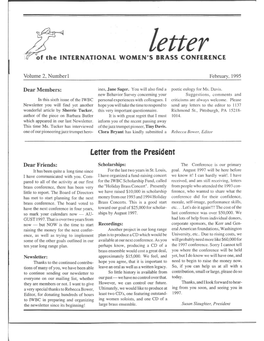 Letter If of the INTERNATIONAL WOMEN?S BRASS CONFERENCE
