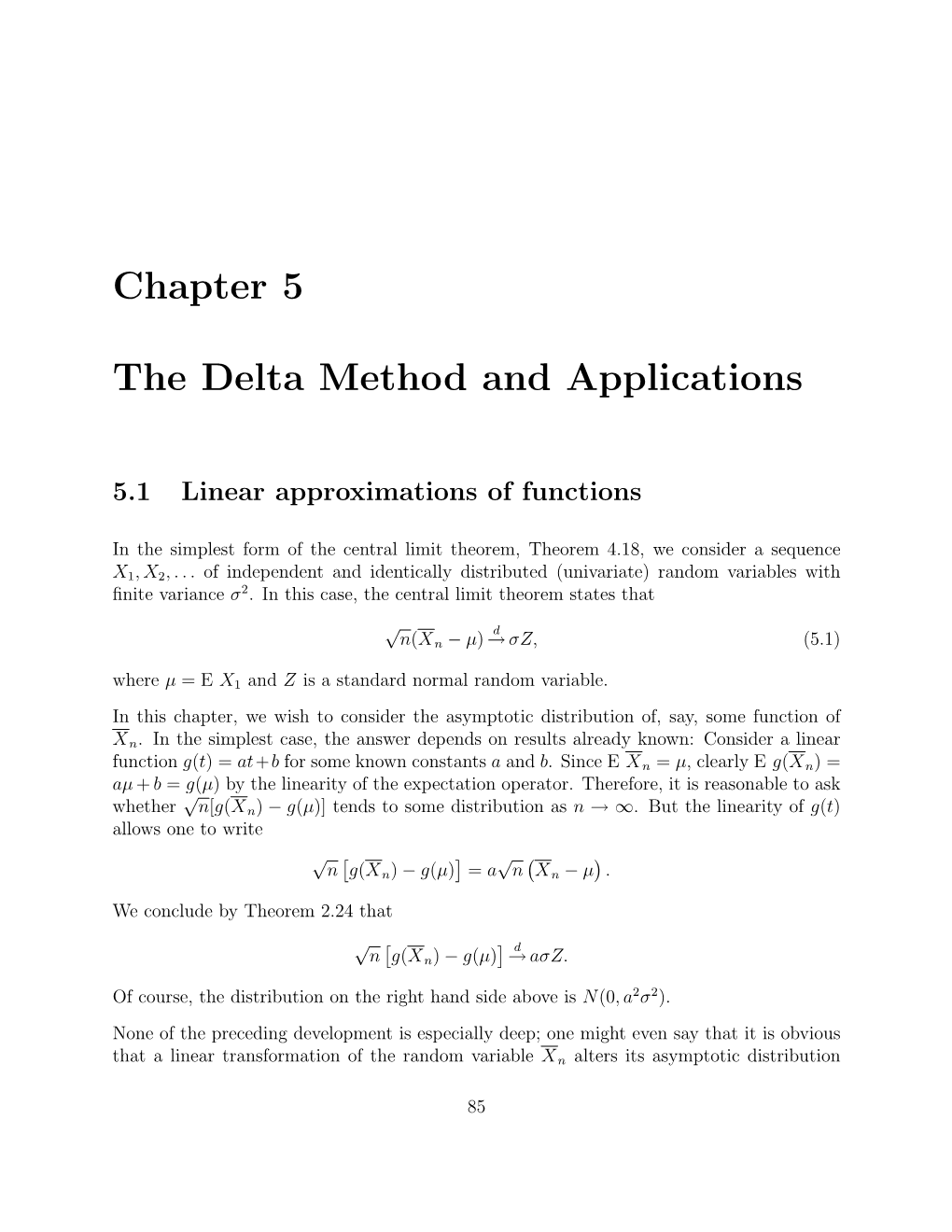 Chapter 5 the Delta Method and Applications