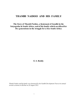 Thambi Naidoo and His Family