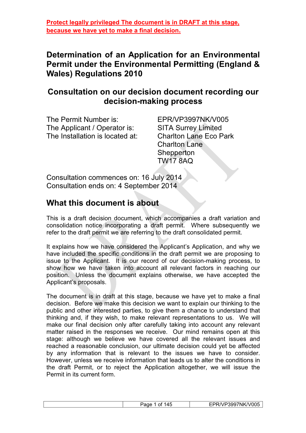 (England & Wales) Regulations