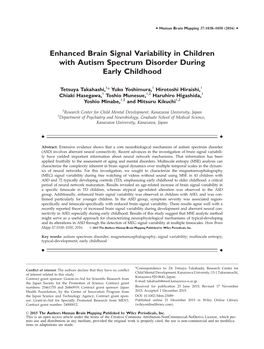 Enhanced Brain Signal Variability in Children with Autism Spectrum Disorder During Early Childhood