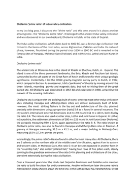 Dholavira 'Prime-Ratio' of Indus Valley Civilization