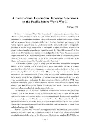 Japanese Americans in the Pacific Before World War II