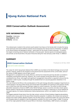 2020 Conservation Outlook Assessment