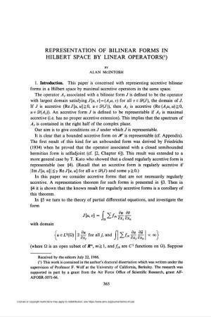 Hilbert Space by Linear Operatorso