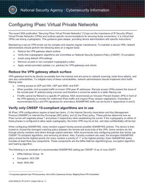 Configuring Ipsec Virtual Private Networks