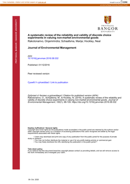 A Systematic Review of the Reliability and Validity of Discrete Choice