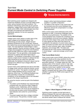 Current Mode Control in Switching Power Supplies