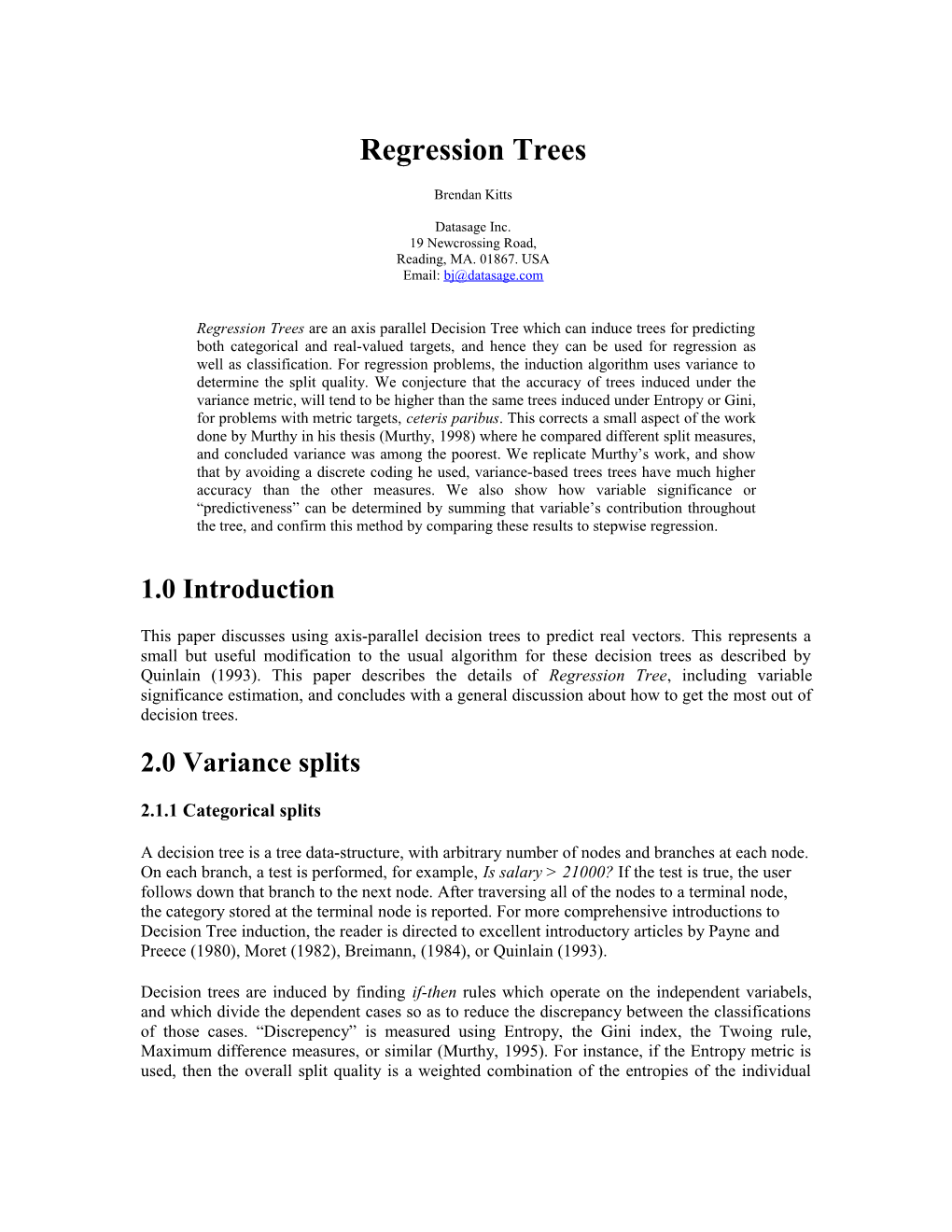 Regression Trees