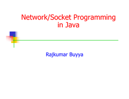 Network/Socket Programming in Java