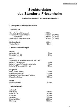 Strukturdaten Des Standorts Friesenheim