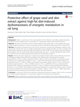 Protective Effect of Grape Seed and Skin Extract Against High-Fat Diet