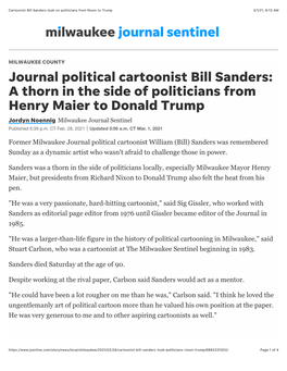 Journal Political Cartoonist Bill Sanders