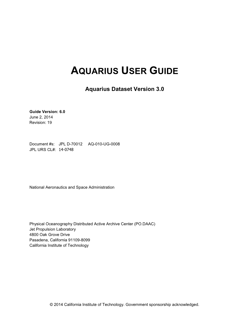 Aquarius User Guide