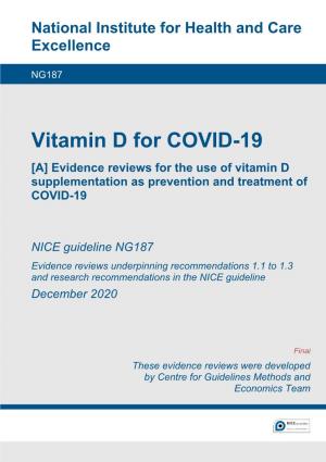 NICE Evidence Review of Vitamin D for COVID-19