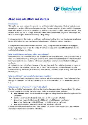 About Drug Side-Effects and Allergies
