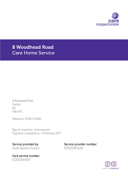 8 Woodhead Road Care Home Service